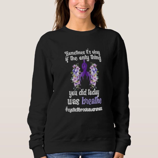 Camiseta Mulher Fibrose Cística Flores De Guerreiro Roxo (Frente)