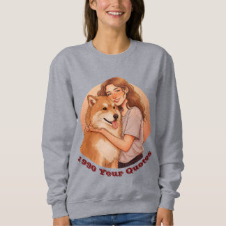 Camiseta Mulher Fofa e Animal de Estimação Cachorro