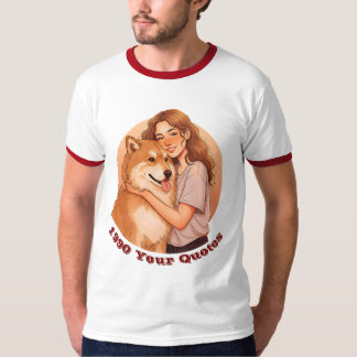 Camiseta Mulher Fofa e Animal de Estimação Cachorro