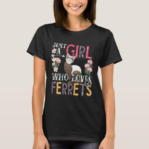 Camiseta Mulher Fofa Fofo Apenas Uma Menina Que Ama Furões