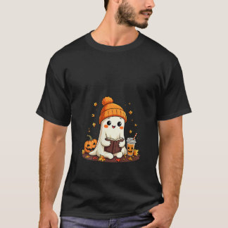 Camiseta Mulher Fofa Ghost Leitura Livro Cai Deixa Halloway