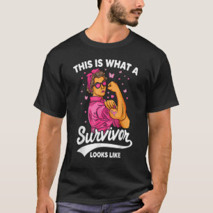 Camiseta Mulher Forte Rosa Fita Isto É Que Sobrevivência L