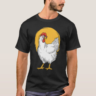 Camiseta Mulher Frango Bonito Óculos de Sol Frango Garota