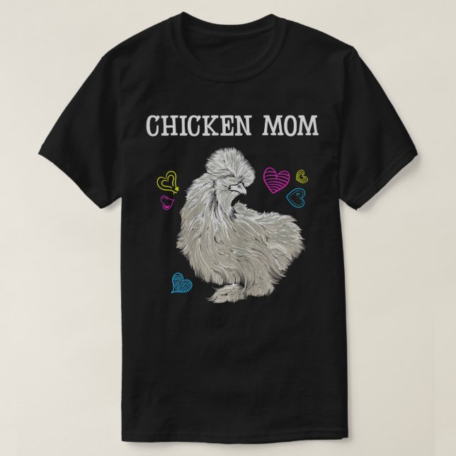 Camiseta Mulher frango Mãe Mamãe Louca De Frango Galinha Lo (Frente do Design)