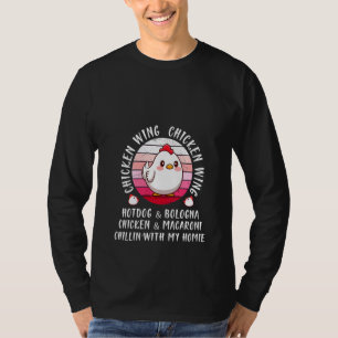 Camiseta Mulher Galinha Com Galinha Com Asa Hotdog E Bolonh