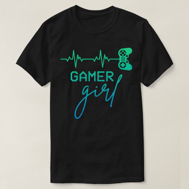 Camiseta Mulher Gamer Gamer Gamer Gamer Girl Hearly Vide (Frente do Design)