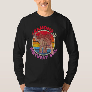 Camiseta Mulher Garota Aniversário Eu Vovó Estegossauro Eu