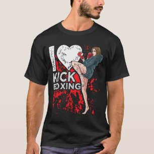Camiseta Mulher Garota Kickboxer Eu Amo Kickboxing