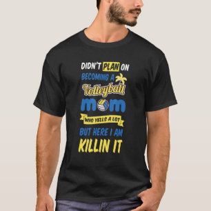 Camiseta Mulher Gata de Voleibol Mamãe Grita