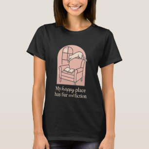 Camiseta Mulher Gata Leitora Introvertida Tempo Tranquilo S