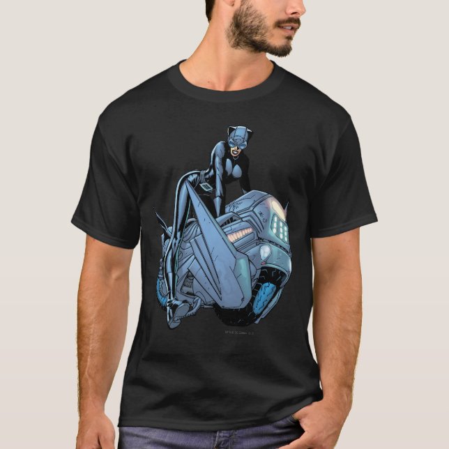 Camiseta Mulher-gato e bicicleta (Frente)