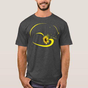 Camiseta Mulher Gato Hippie Girassol Gato Mãe Gato Gato Gat