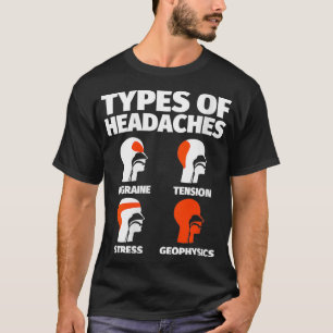 Camiseta Mulher Geofísica Engraçada Dores De Cabeça Mem