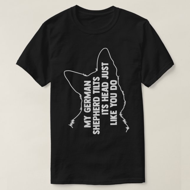 Camiseta Mulher German shepherd Inclinação Cabeça De Cachor (Frente do Design)