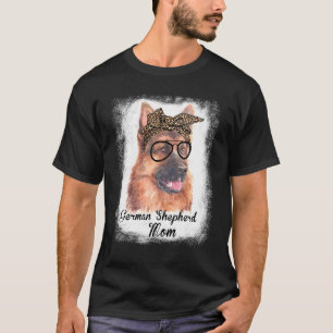 Camiseta Mulher German shepherd Mãe Leopardo Cachorro Sangr