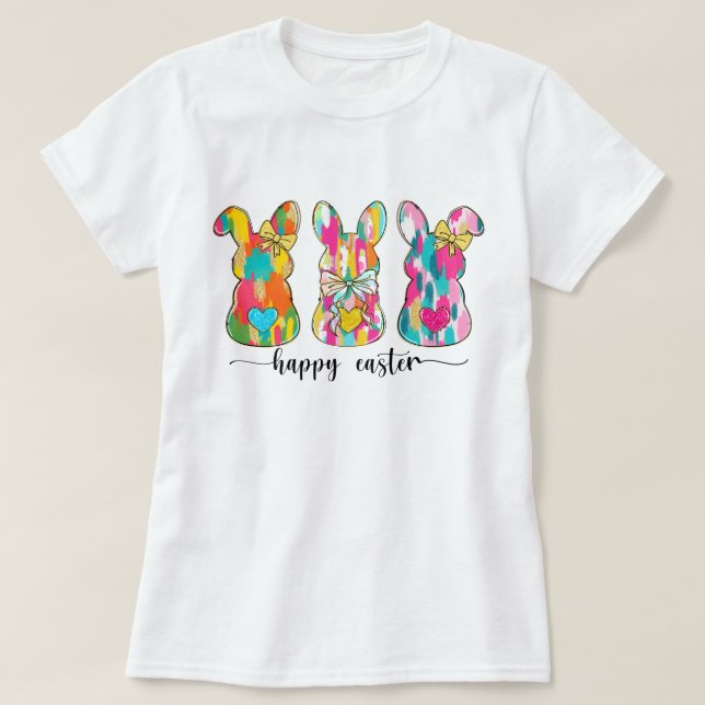 Camiseta Mulher Glitter Coelhinho da Páscoa (Frente do Design)