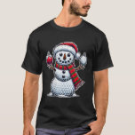 Camiseta Mulher Golf Ball Snowman Engraçado Feliz Dia de Na<br><div class="desc">Mulher Golf Ball Snowman Engraçado Feliz Dia de Natal Xmas Equipe Desportiva</div>