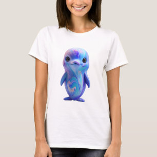 Camiseta Mulher Golfinho Galáxia Redemoinho Cósmico
