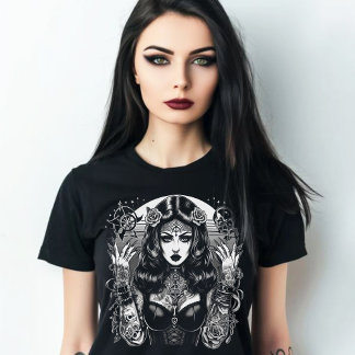 Camiseta Mulher Gótica Tatuada