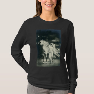 Camiseta Mulher gótico com cavalo branco