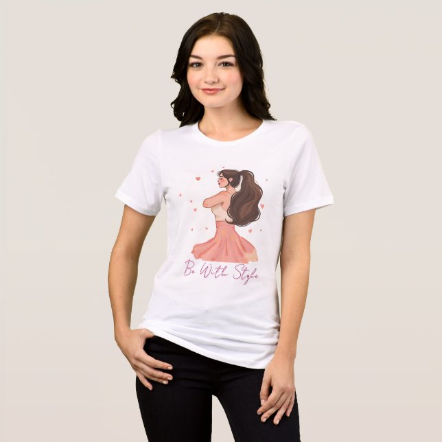 Camiseta Mulher Graciosa na Saída Fluente (Frente Completa)