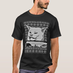 Camiseta Mulher Gritando em uma parte de suor de Natal feio
