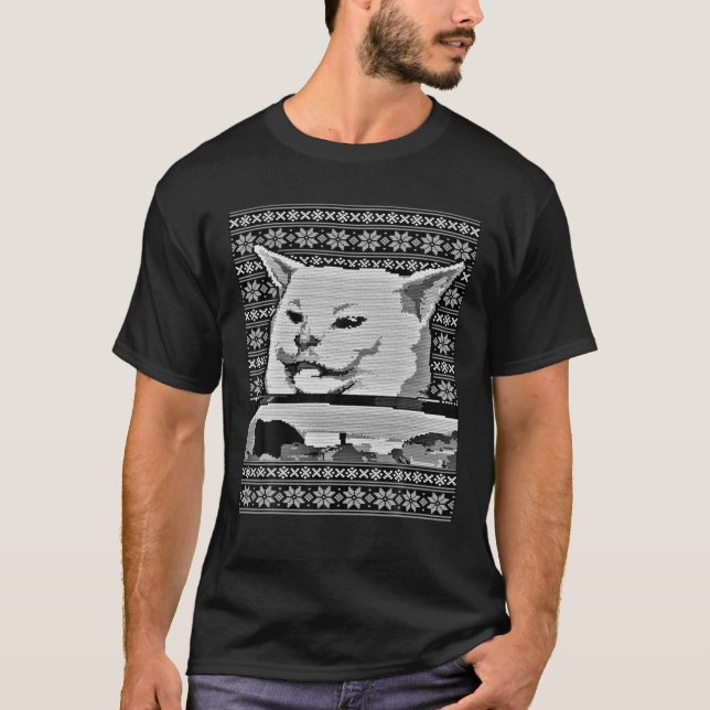 Camiseta Mulher Gritando em uma parte de suor de Natal feio (Frente)