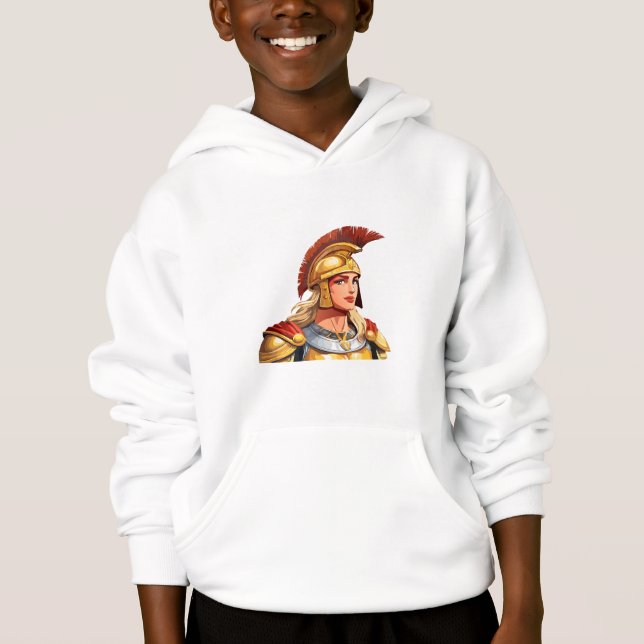 Camiseta mulher guerreira grega perfil em clássico (Frente)