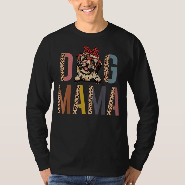 Camiseta Mulher Havanesa Mama Leopard Imprima Cachorro Mãe (Frente)