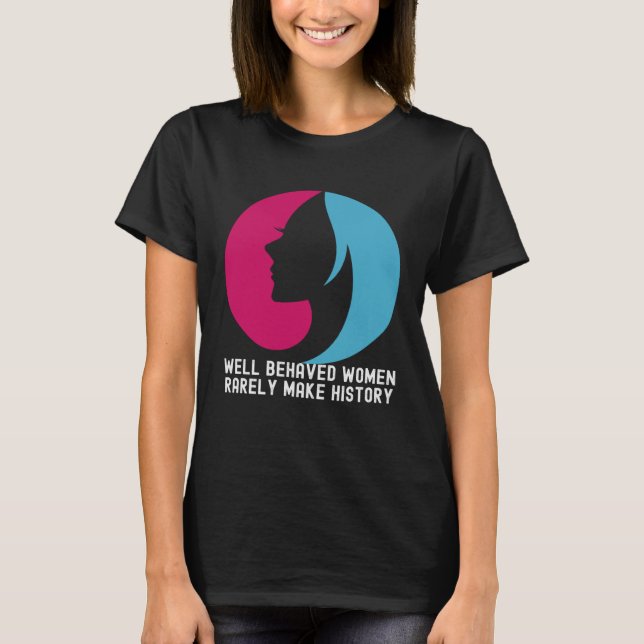 Camiseta Mulher: História das Mulheres Festa Mês Cita Famíl (Frente)
