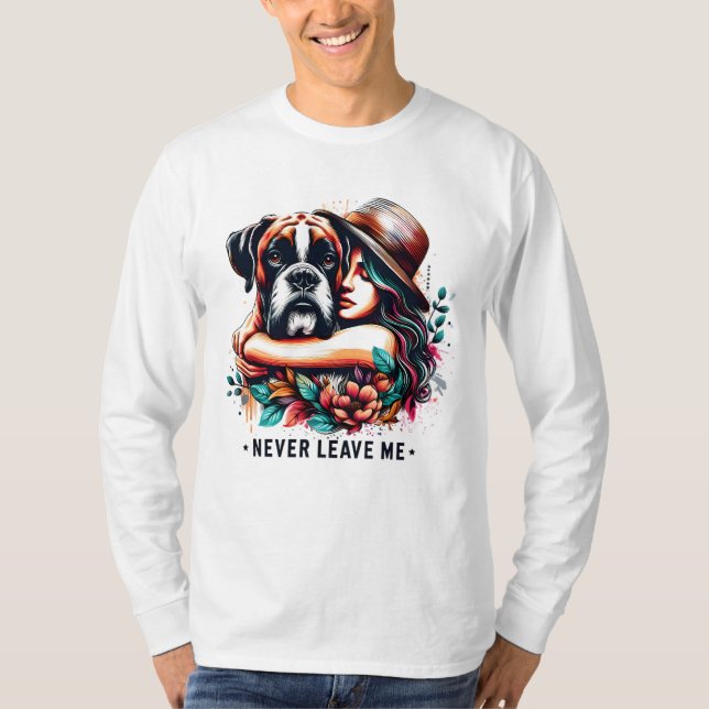 Camiseta Mulher Hugging Bulldog em Chapéu (Frente)