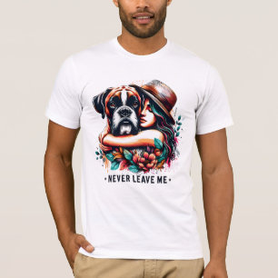 Camiseta Mulher Hugging Bulldog em Chapéu