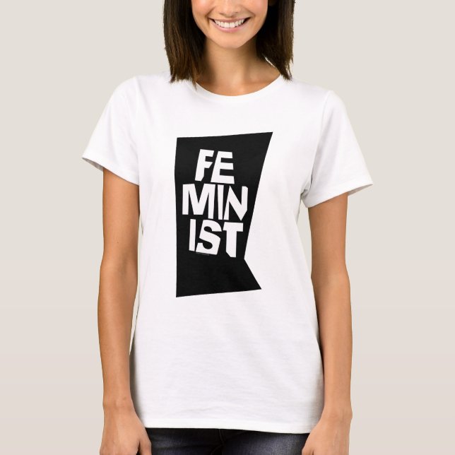 Camiseta Mulher igual imitaçãoa da menina fêmea feminista (Frente)