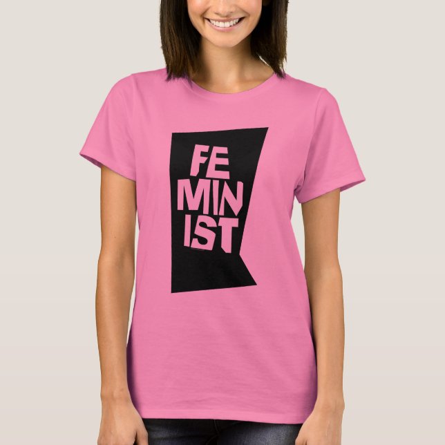 Camiseta Mulher igual imitaçãoa da menina fêmea feminista (Frente)