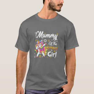 Camiseta Mulher Incrível Dabbing Unicorn Birthday Mummy Fam