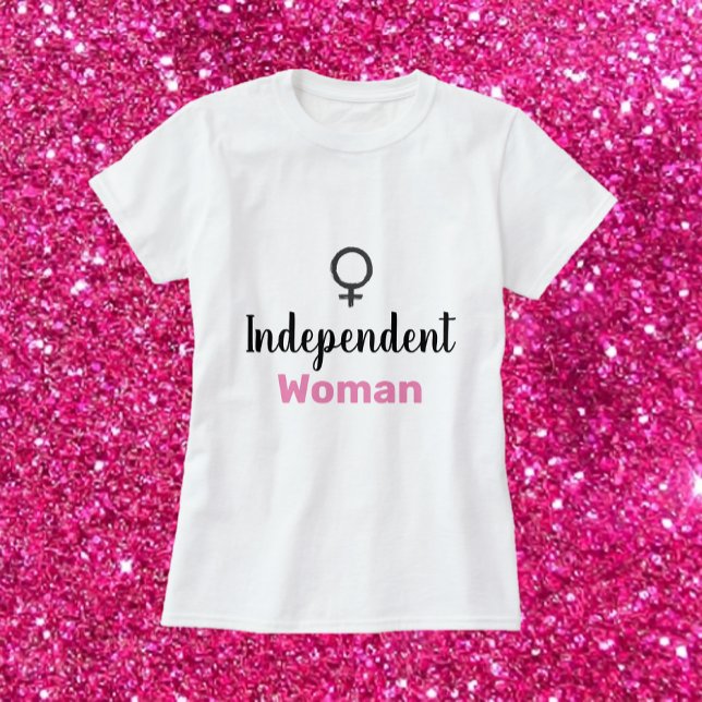 Camiseta Mulher Independente Retrorna, Rosa e Negra (Criador carregado)