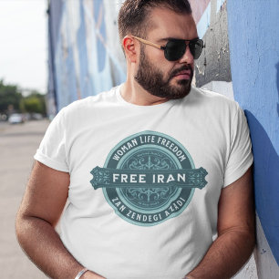 Camiseta Mulher iraniana livre   Crachá Mahsa Amini Green