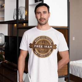 Camiseta Mulher iraniana livre | Mahsa Amini Crachá Brown