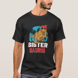 Camiseta Mulher Irmã Surus Dinossaur Engraçado Sistersaurus
