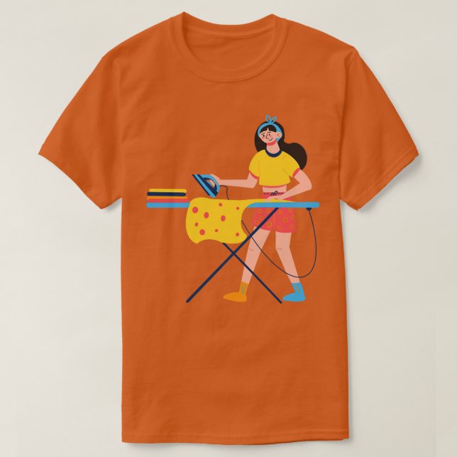 Camiseta MULHER IRONING desenhada À Mão (Frente do Design)