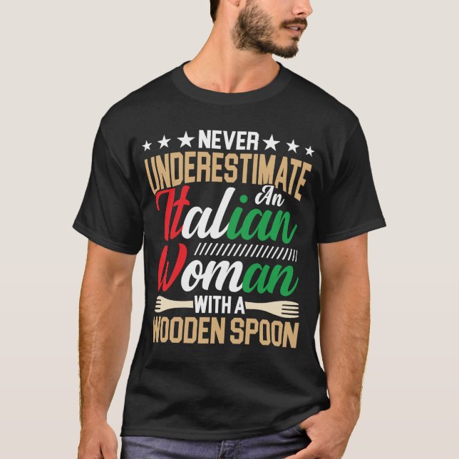 Camiseta Mulher italiana com mulher italiana mestra italian (Frente)