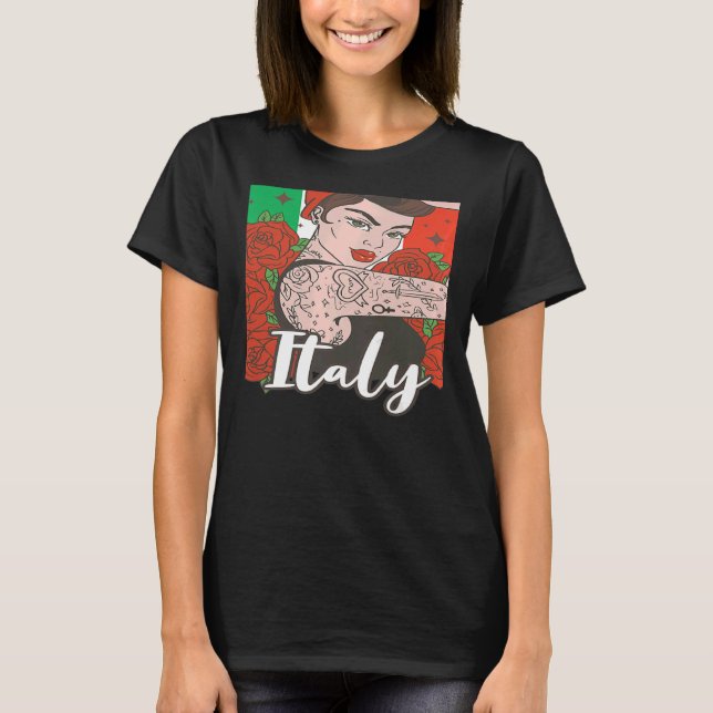 Camiseta Mulher italiana Garota italiana (Frente)