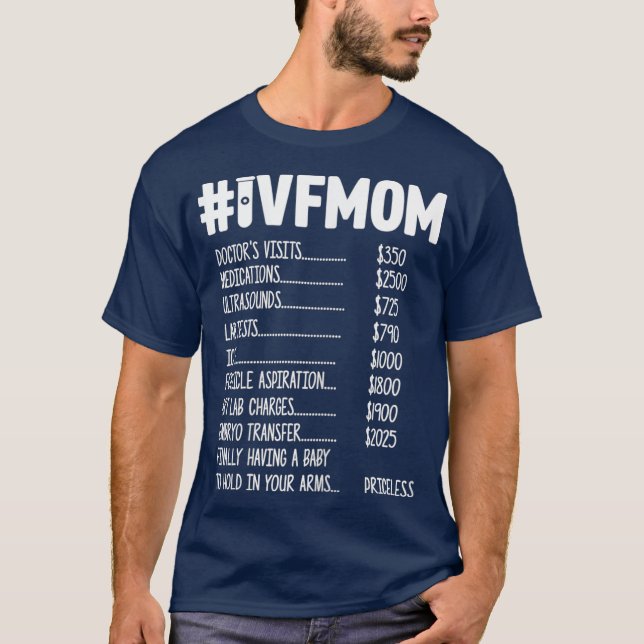 Camiseta Mulher IVF Gift Warrior Mãe Preço Dia da Transferê (Frente)