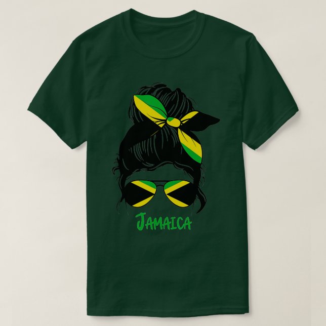 Camiseta Mulher jamaicana Jamaica: Bandeira da Jamaica (Frente do Design)
