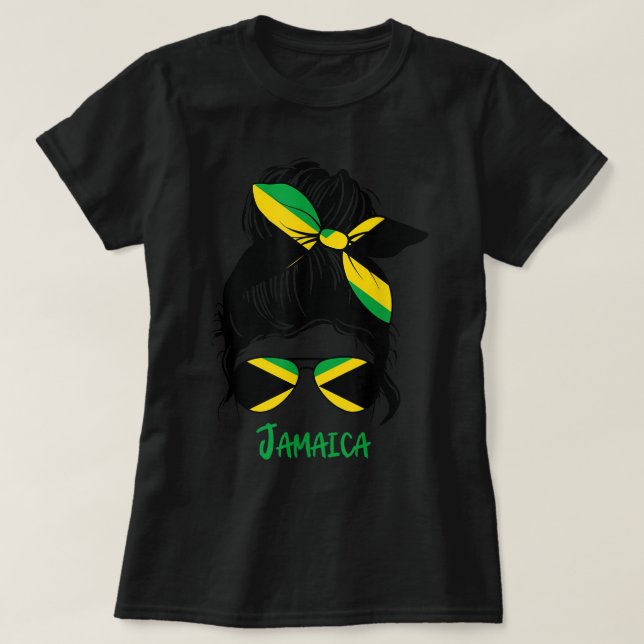 Camiseta Mulher jamaicana Jamaica: Bandeira da Jamaica (Frente do Design)