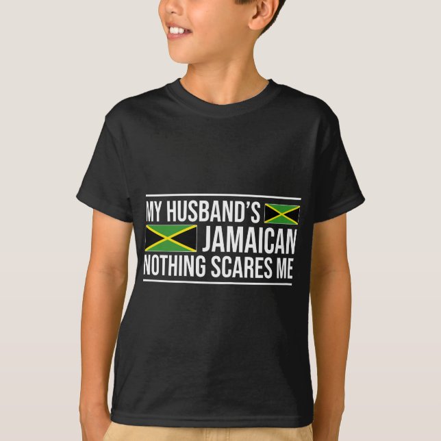 Camiseta Mulher jamaicana Marido Jamaica Aniversário da esp (Frente)