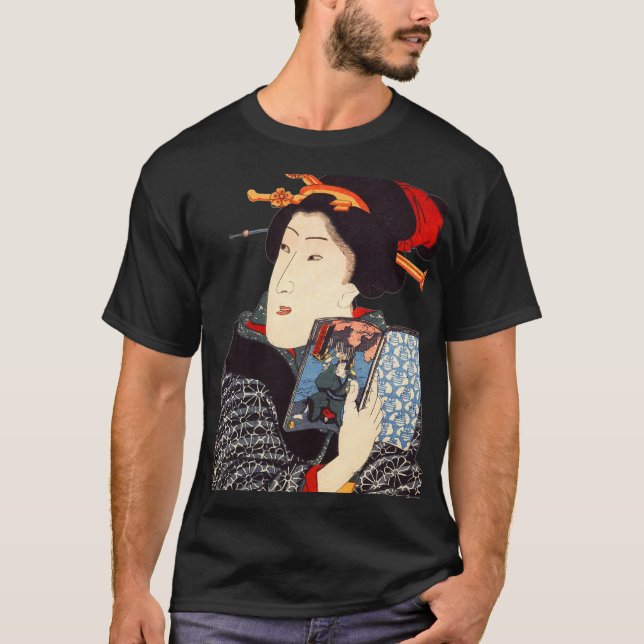 Camiseta Mulher japonesa 2 de leitura (Frente)