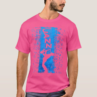 Camiseta Mulher Jazz Musicista Saxofonista Jazz Music Blue