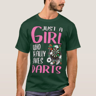 Camiseta Mulher Jogadora Darts Oferece Apenas Uma Menina Qu