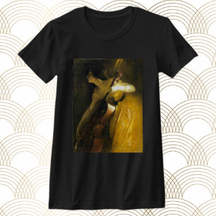 Camiseta Mulher Jogando Cello
